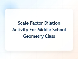 Exploring Scale Factor Through Dilation Activities