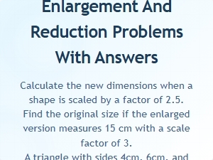 Scale Factor Enlargement and Reduction Practice Problems